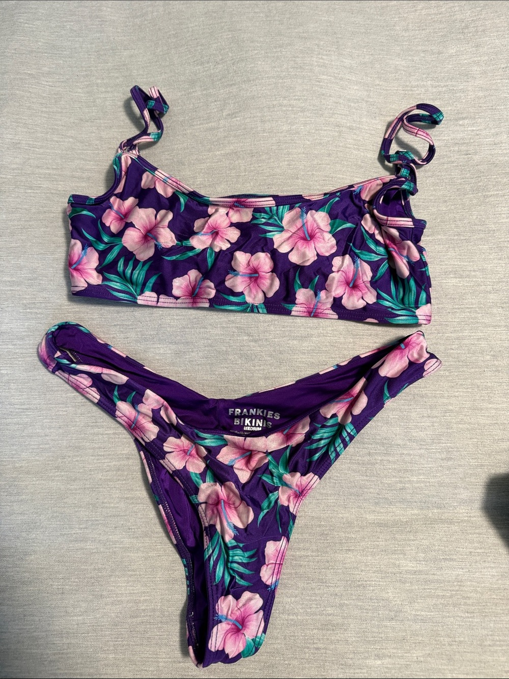Frankie's Bikinis Purple Floral Two-Piece Bikini